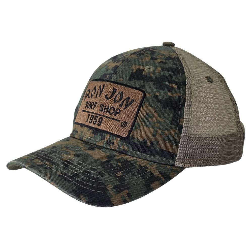 Ron Jon Surf Shop Digital Camo Trucker Hat Tan Mesh Adjustable Snapback Cap 1959
